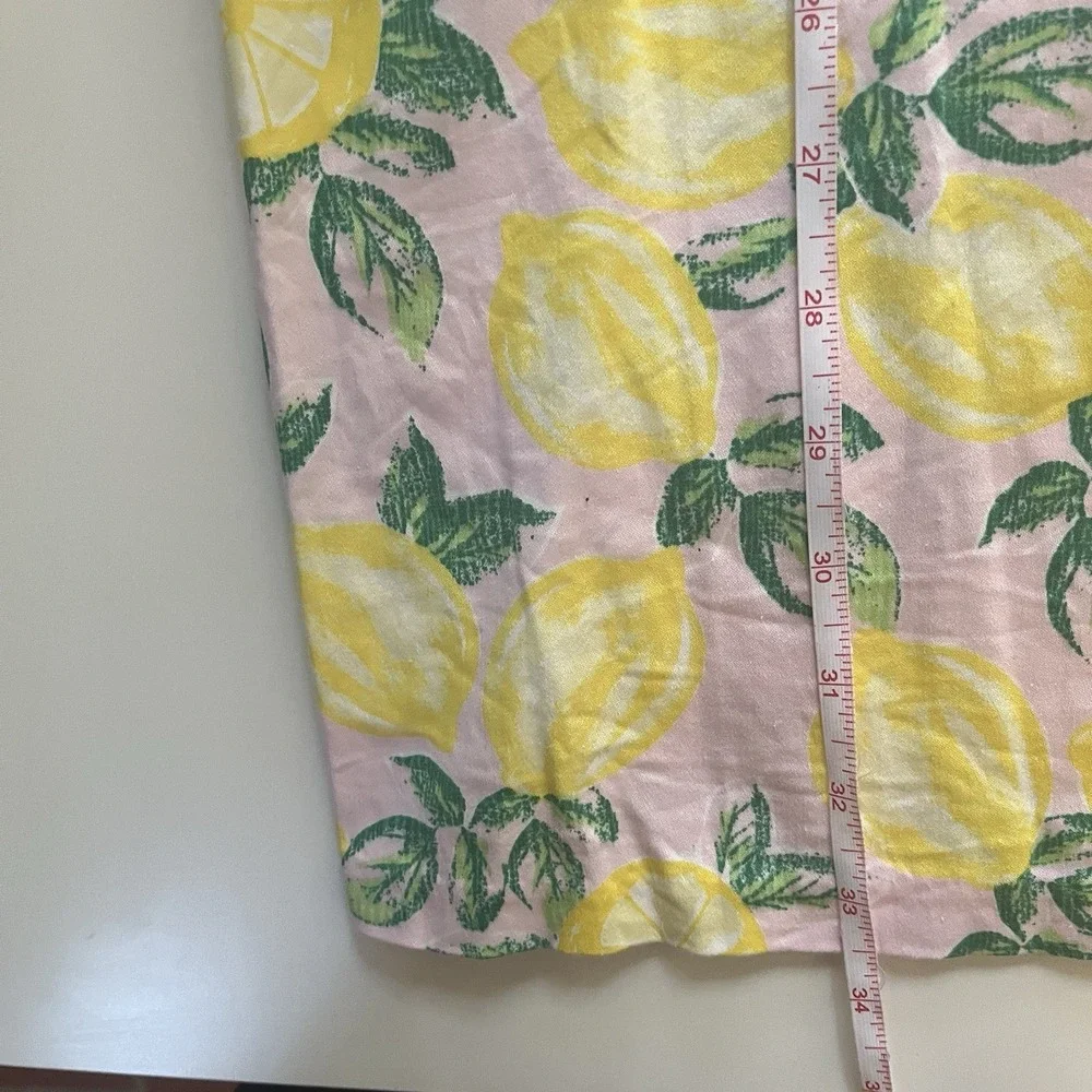Cynthia Rowley Size 4 Dress V-Neck‎ Lemon Pink Yellow Green Sleeveless Mini